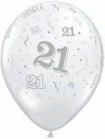 Happy 21st Birhtday Latex Balloon Clear