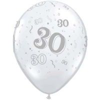 Happy 30th Birthday Latex Balloon Clear