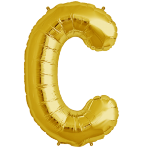 14inch Air-Inflated Letter "C" Gold  Foil Balloon