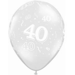 Happy 40th Birthday Latex Balloon Clear