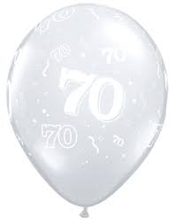 Happy 70th Birthday Latex Balloon Clear