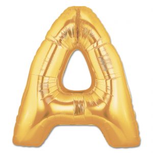 14inch Air-Inflated Letter "A" Gold  Foil Balloon
