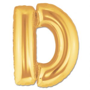 14inch Air-Inflated Letter "D" Gold  Foil Balloon