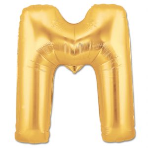 14inch Air-Inflated Letter "M" Gold Foil Balloon