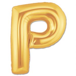 14inch Air-Inflated Letter "P" Gold Foil Balloon
