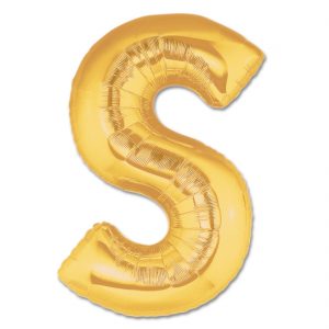 14inch Air-Inflated Letter "S" Gold  Foil Balloon