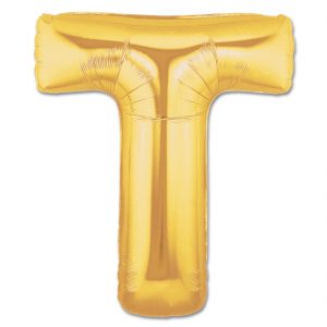 14inch Air-Inflated Letter "T" Gold  Foil Balloon