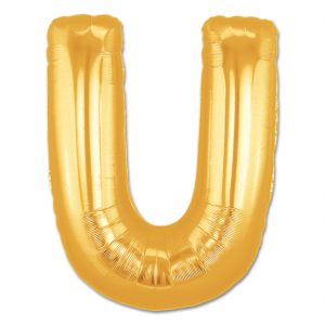 14inch Air-Inflated Letter "U" Gold  Foil Balloon