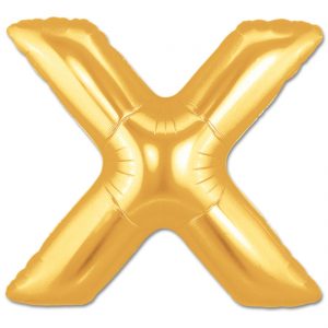 14inch Air-Inflated Letter "X" Gold  Foil Balloon