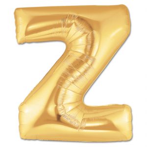 14inch Air-Inflated Letter "Z" Gold  Foil Balloon