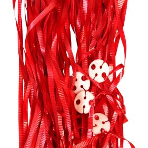 Red Pre-cut Ribbon and Clips 25pcs