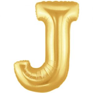 14inch Air-Inflated Letter "J" Gold Foil Balloon