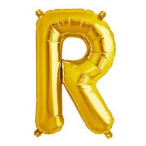 14inch Air-Inflated Letter "R" Gold  Foil Balloon