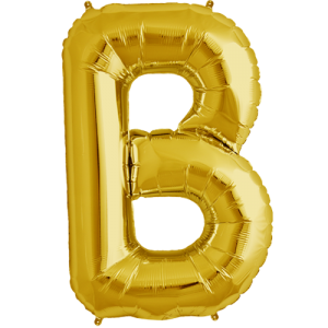 14inch Air-Inflated Letter "B" Gold  Foil Balloon