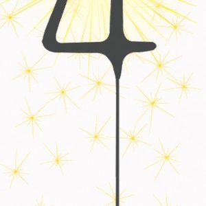 4th Happy Birthday sparkler candle