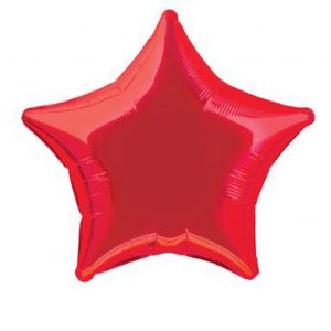 Red star foil balloon