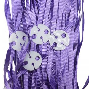 Purple Pre-cut Ribbon and Clips 25pcs