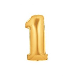14inch Air-Inflated Number “1” Gold Foil Balloon