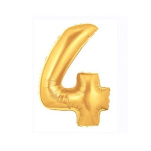 14inch Air-Inflated Number “4” Gold Foil Balloon