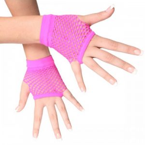 Pink Fishnet Gloves Short