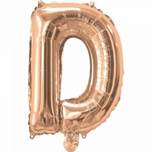 14inch Air-Inflated Letter "D" Rose Gold  Foil Balloon