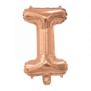 14inch Air-Inflated Letter "I" Rose Gold Foil Balloon