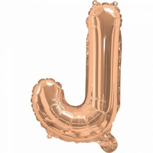 14inch Air-Inflated Letter "J" Rose Gold Foil Balloon