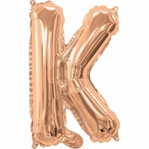 14inch Air-Inflated Letter "K" Rose Gold Foil Balloon
