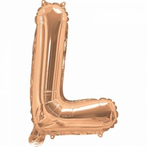 14inch Air-Inflated Letter "L" Rose Gold Foil Balloon