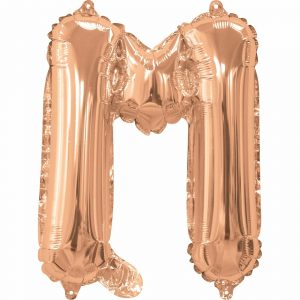14inch Air-Inflated Letter "M" Rose Gold Foil Balloon
