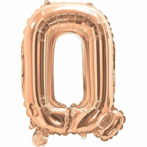 14inch Air-Inflated Letter "Q" Rose Gold  Foil Balloon