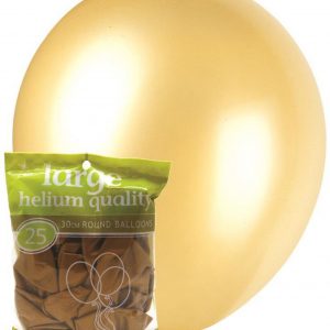 25 pk 30cm Metallic Gold Latex Balloons