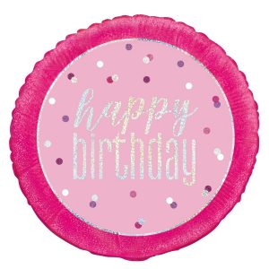 Happy Birthday Pink Foil Balloon 18"