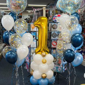 Confetti Bunch + Number Balloon Stand