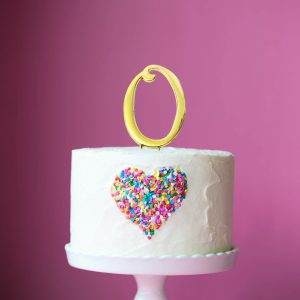GOLD CAKE TOPPER (7CM) - NUMBER 0