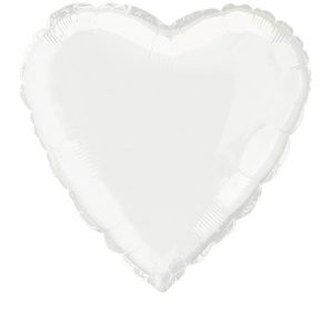 White heart foil balloon