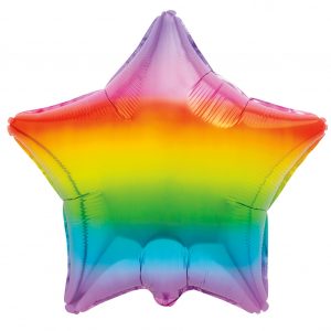Rainbow star foil balloon