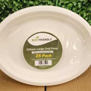 320mm Sugarcane Large Oval Plate 25pk
