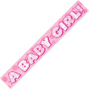 Baby Girl Foil Banner