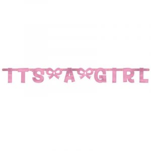 Pastel Pink Its a Girl Banner
