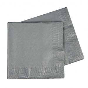 METALLIC SILVER LUNCH NAPKINS