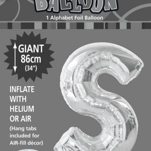 Letter S Megaloon-Silver