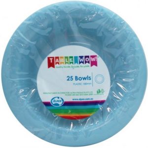 Snack Bowls Light Blue 20pk 180mm