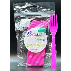Magenta Heavy Duty Forks 20pk 190mm