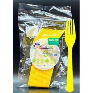 Yellow Heavy Duty Forks 20pk 190mm