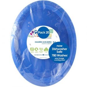 Large Oval Plate Royal Blue 20pk 315mm x 245mm