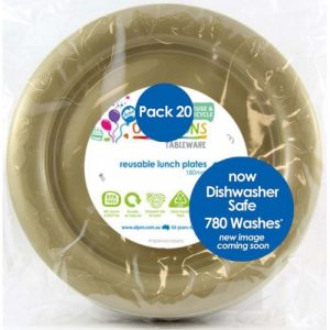 Snack Plate Gold 20pk 180mm