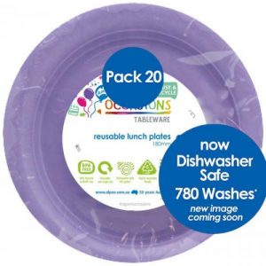 Snack Plate Lilac 20pk 180mm