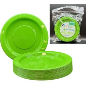 Snack Plate Lime Green 20pk 180mm