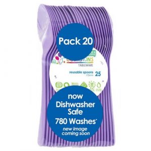 Lilac Heavy Duty Spoons 20pk 170mm